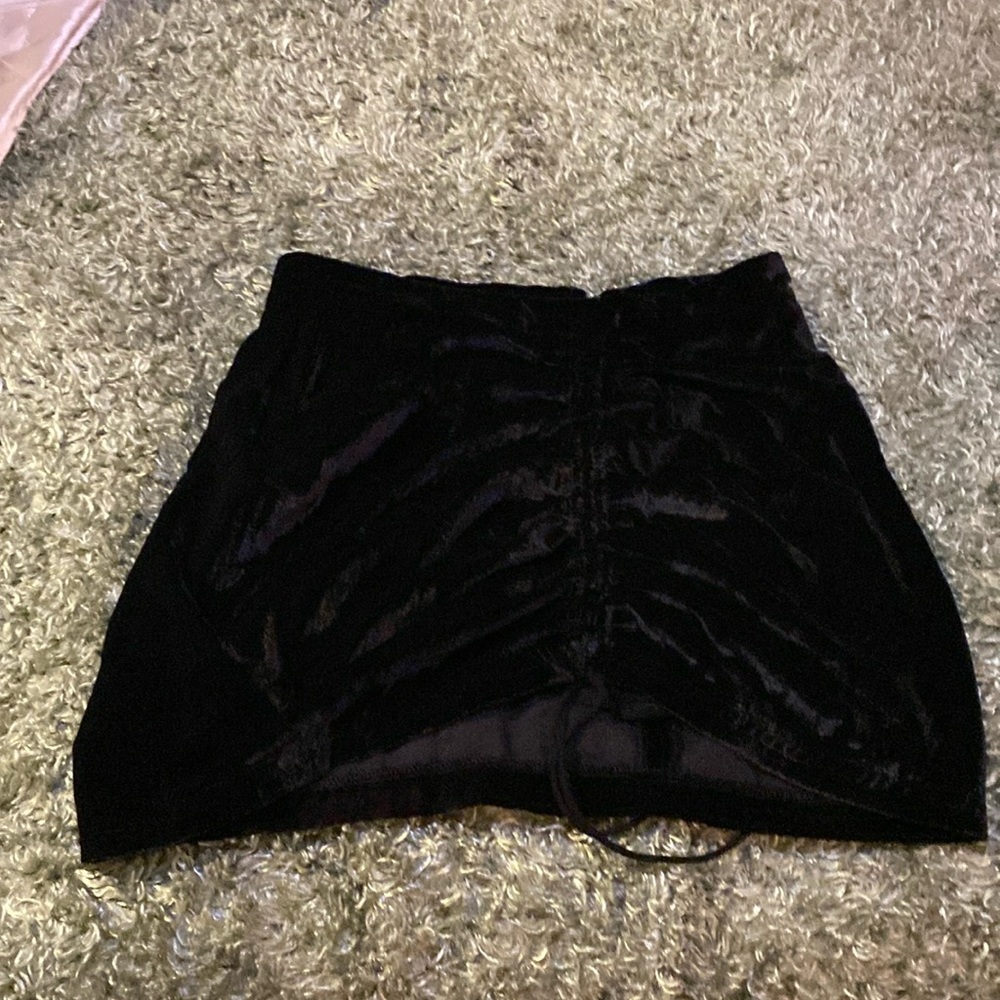 Black Velvet Mini Skirt - Lightly Used